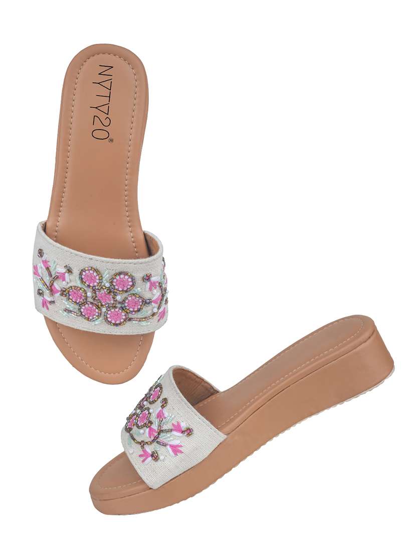 women embroidered slip on wedge - 22486312 -  Standard Image - 2