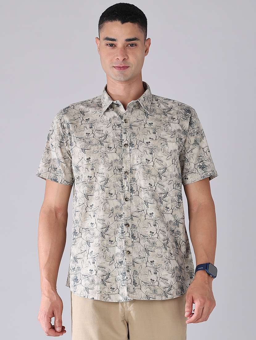 men printed short sleeves regular fit casual shirt - 22486445 -  Standard Image - 2