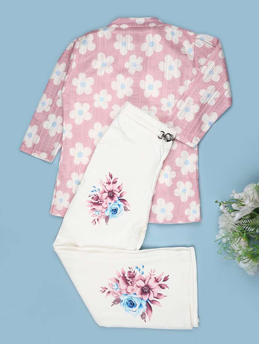 girls floral printed long sleeves top and trouser set - 22486572 -  Standard Image - 2