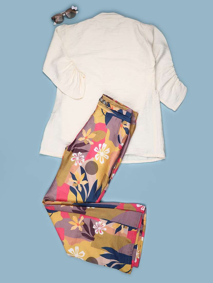 Girls Embroidered Long Sleeves Shirt And Palazzo Co-ord Set - 22486580 -  Standard Image - 2