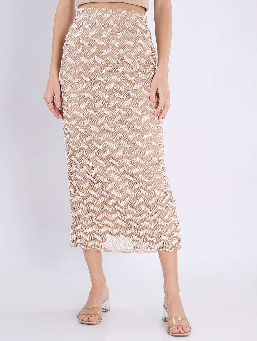 girls crochet chevron pencil midi skirt