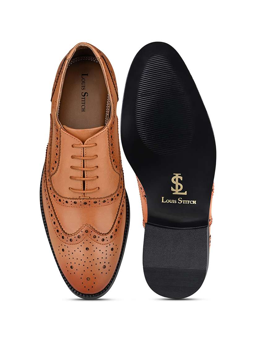 men orange lace-up brouge - 22486857 -  Standard Image - 2