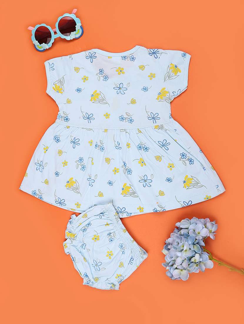 girls printed round neck frock with bloomer - 22487347 -  Standard Image - 2
