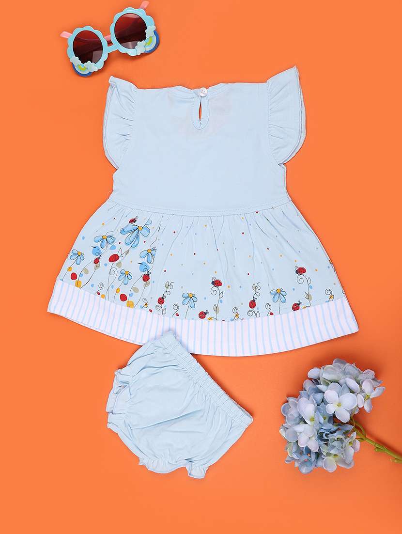 girls printed round neck frock with bloomer - 22487360 -  Standard Image - 2