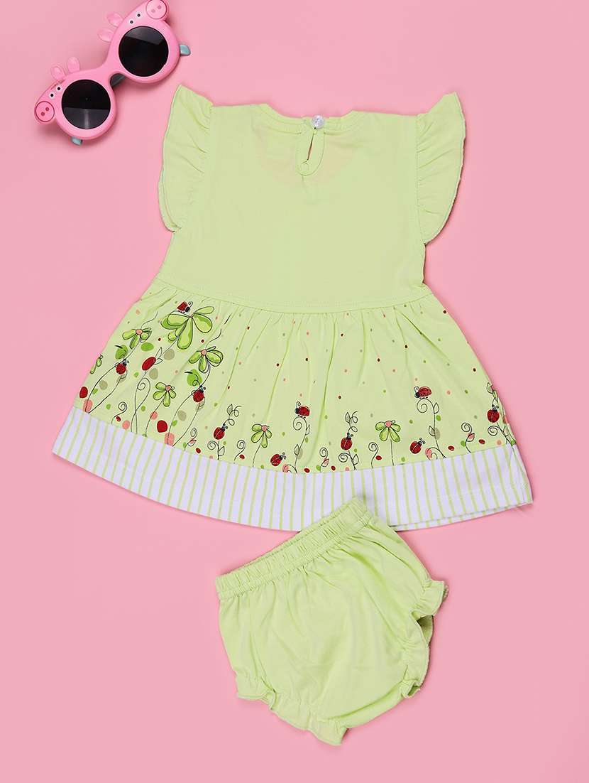girls printed round neck frock with bloomer - 22487361 -  Standard Image - 2