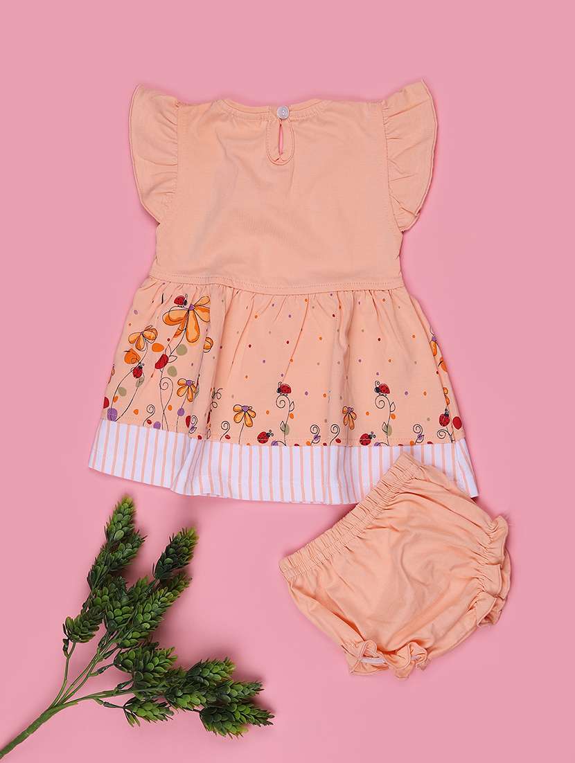 girls printed round neck frock with bloomer - 22487362 -  Standard Image - 2