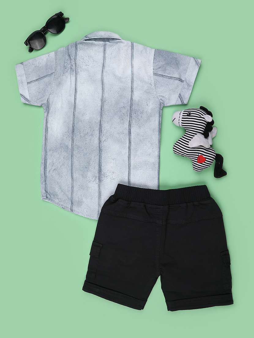 boys printed short sleeves shirt and shorts set - 22488484 -  Standard Image - 2