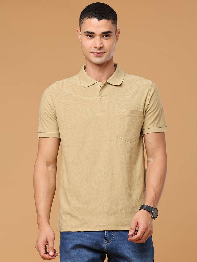 Men Self Design Short Sleeves Polo T-shirt - 22488665 -  Standard Image - 2