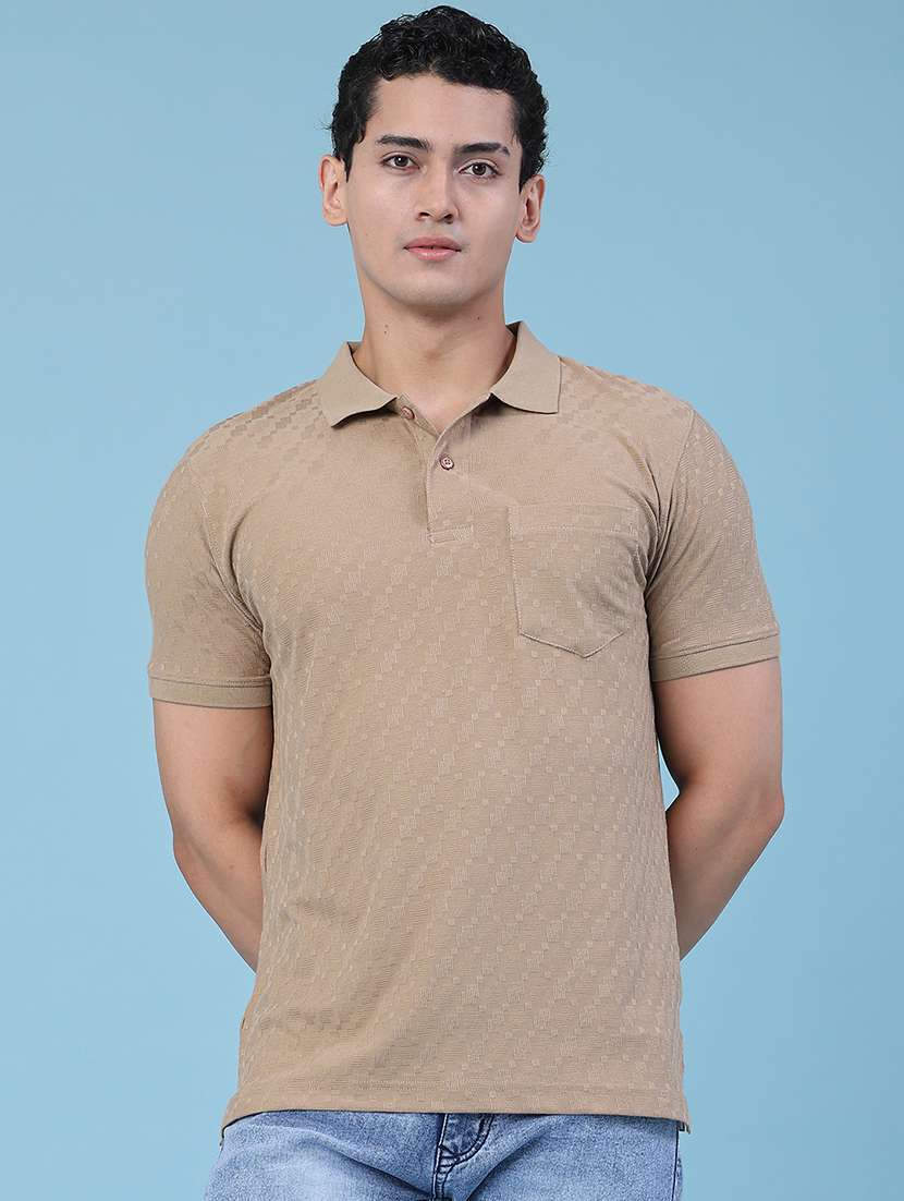 men self design short sleeve slim fit polo t-shirt - 22488675 -  Standard Image - 2