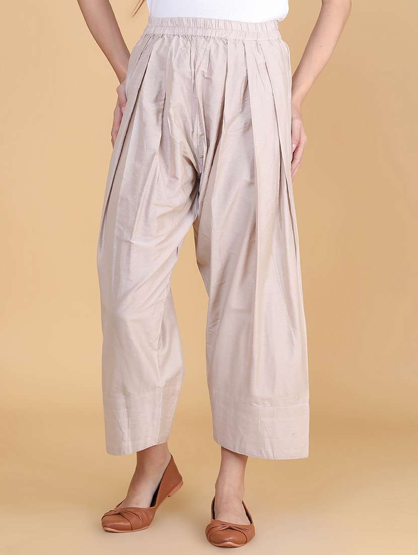 women solid mid rise regular fit farshi salwar