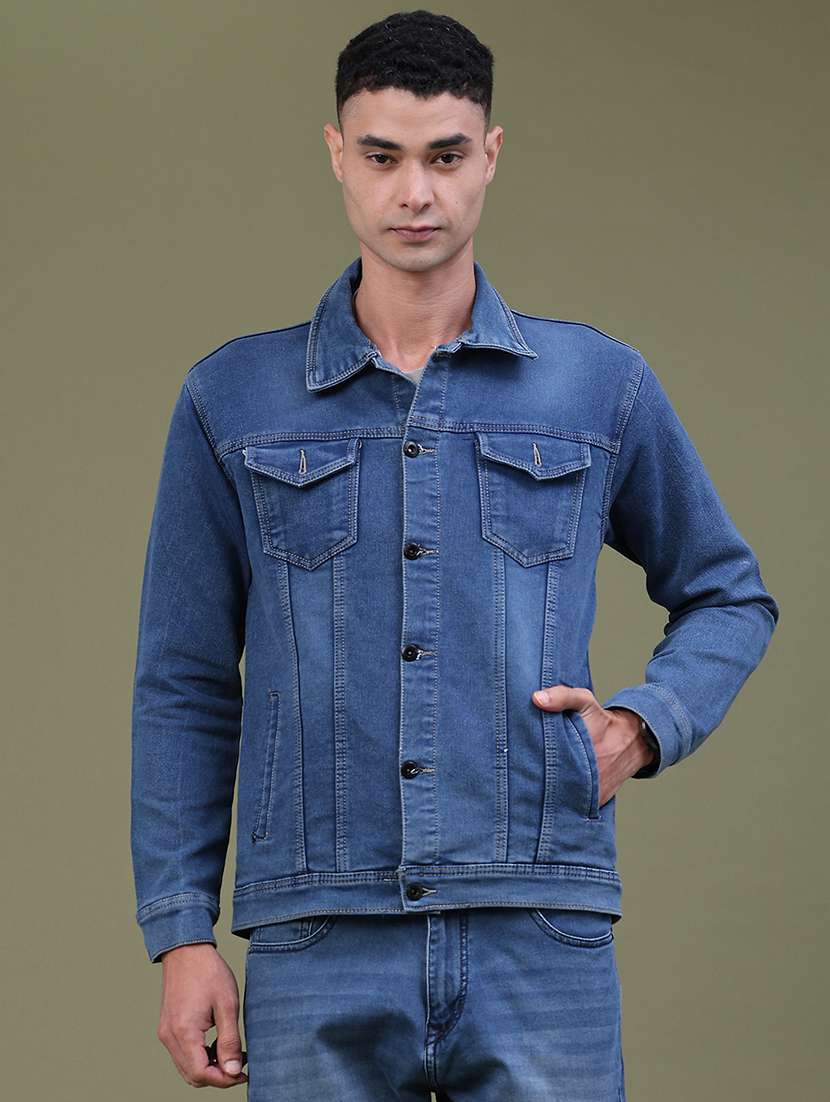 Men Washed Long Sleeve Denim Jacket - 22488854 -  Standard Image - 2
