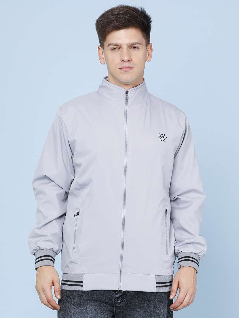 Men Solid Long Sleeve Lightweight Bomber Jacket - 22489164 -  Standard Image - 2