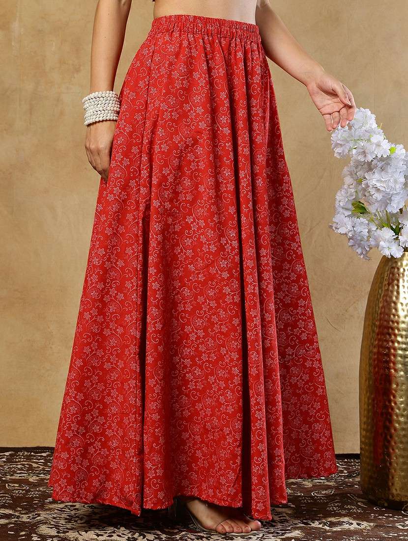 girls printed cotton a-line maxi skirt - 22489348 -  Standard Image - 2