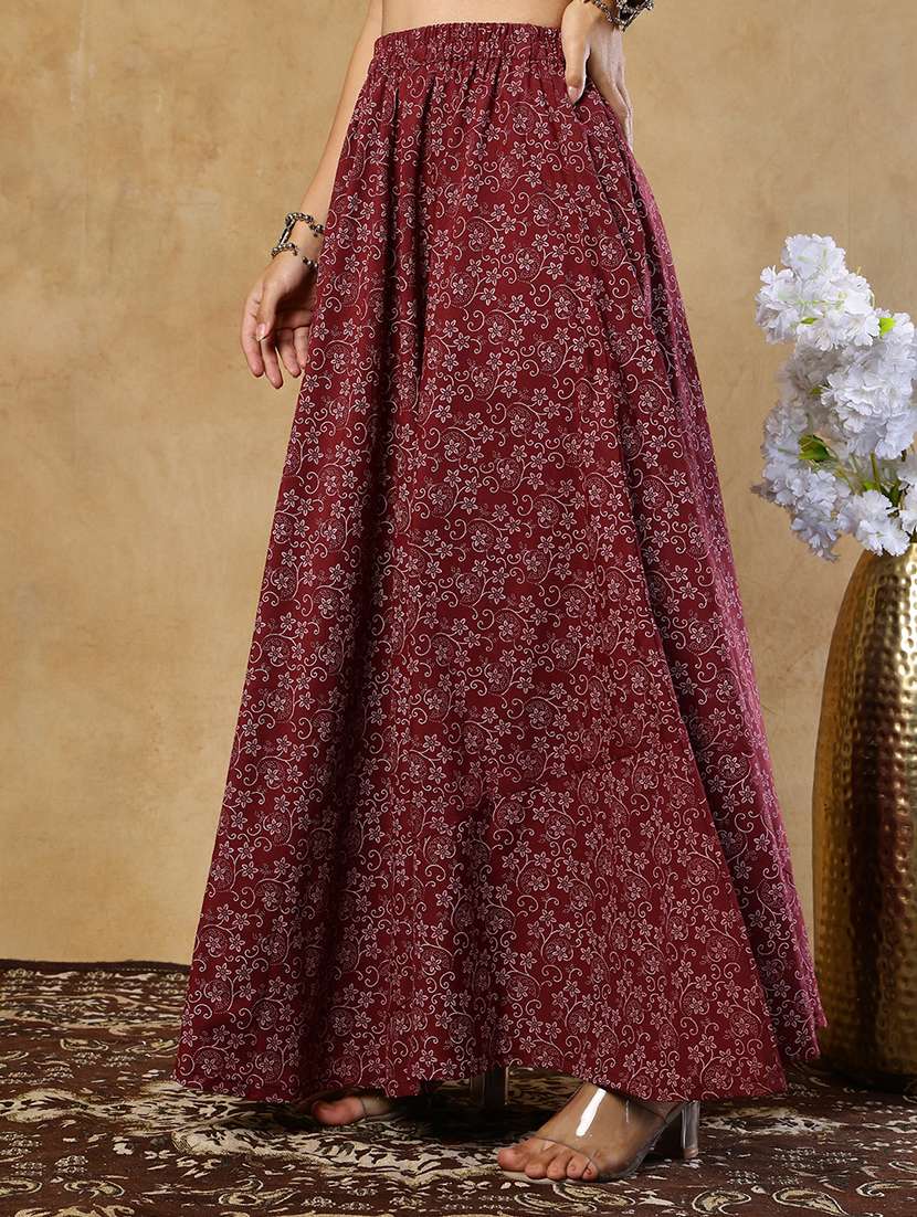 girls printed cotton a-line maxi skirt - 22489349 -  Standard Image - 2