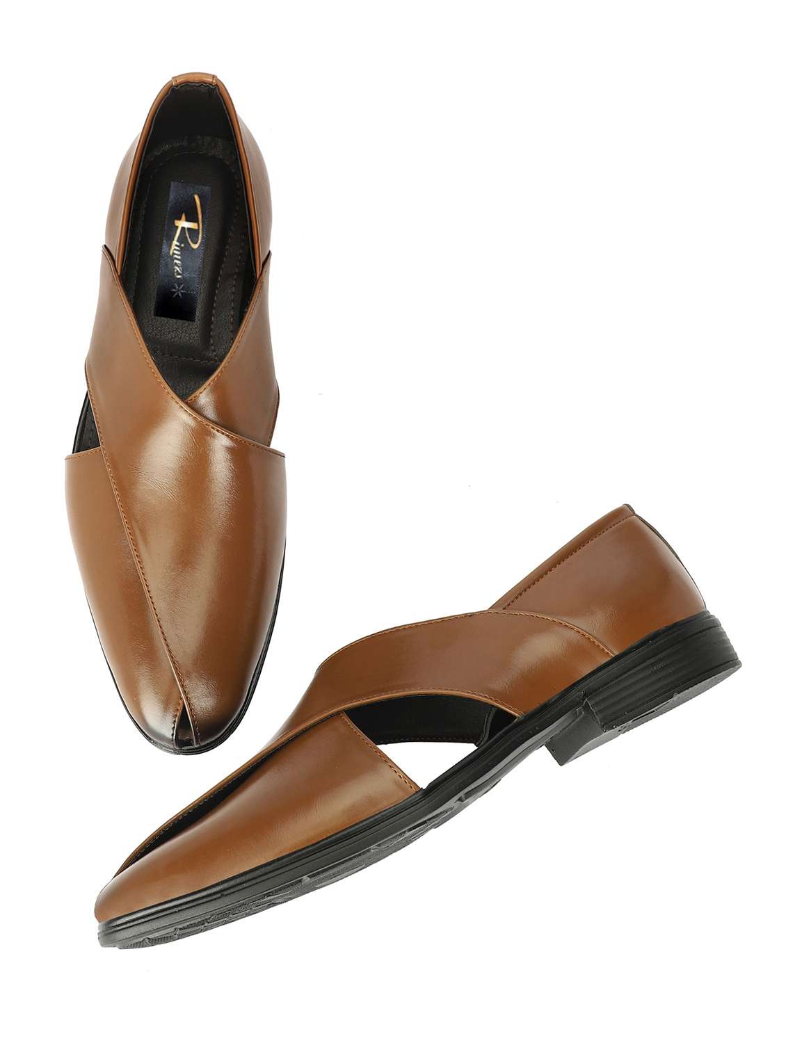 men tan slip on sandal - 22489409 -  Standard Image - 2