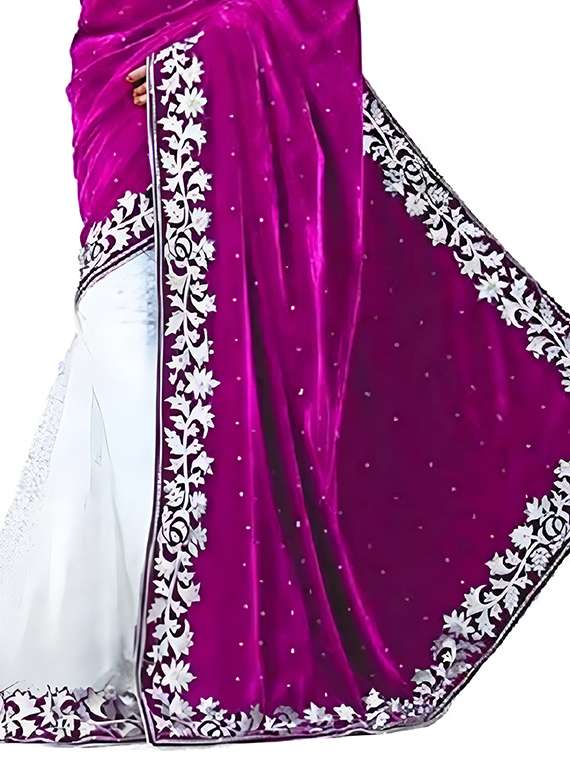 Women Self Design Half & Half Saree With Blouse - 22489501 -  Standard Image - 2