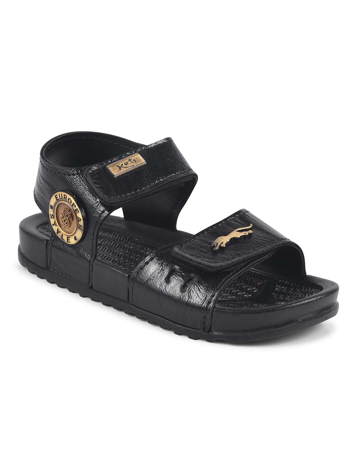 kids black synthetic floater - 22489562 -  Standard Image - 2