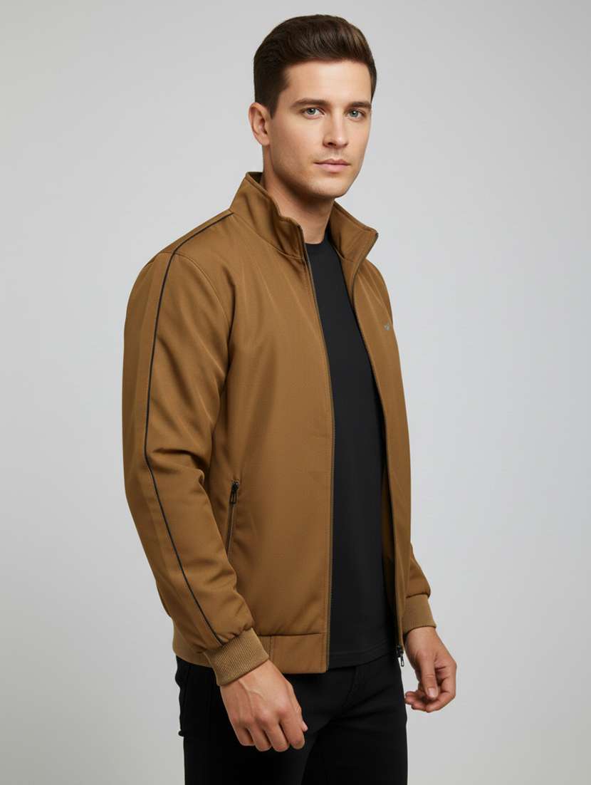 men solid long sleeve insulator bomber jacket - 22489737 -  Standard Image - 2
