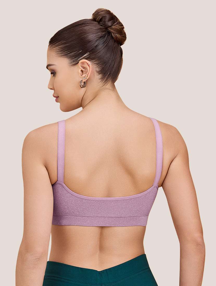 women pack of 2 non padded lycra regular strap sports bra - 22489810 -  Standard Image - 2