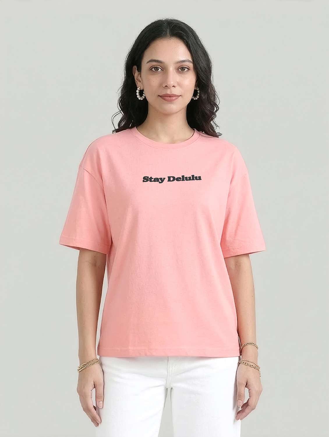girls cotton round neck boxy oversized fit t-shirt - 22489829 -  Standard Image - 2