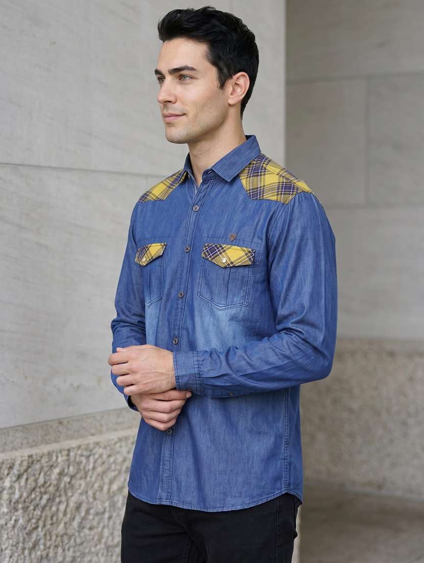 men checkered long sleeve regular fit casual shirt - 22489856 -  Standard Image - 2
