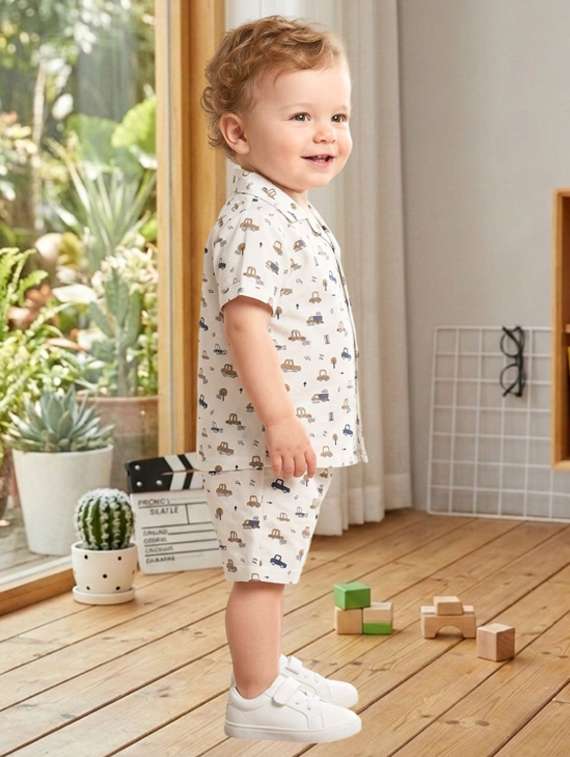 boys printed short sleeves shirt and shorts set - 22489865 -  Standard Image - 2