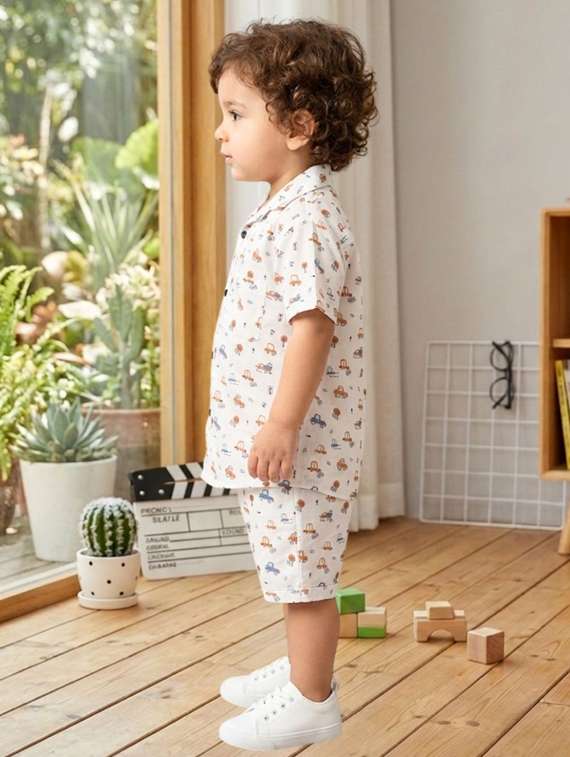 boys printed short sleeves shirt and shorts set - 22489867 -  Standard Image - 2