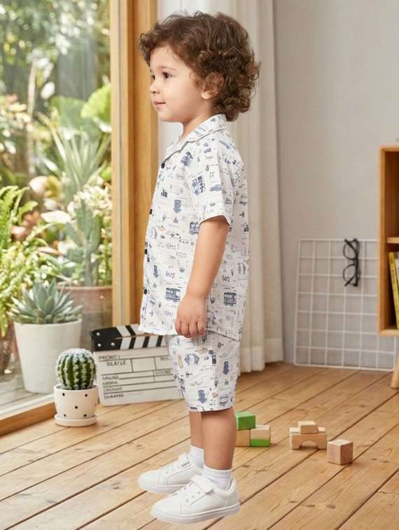 boys printed short sleeves shirt and shorts set - 22489875 -  Standard Image - 2