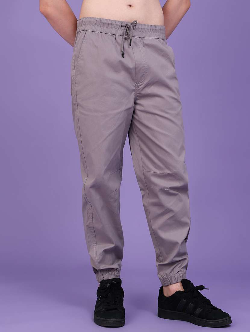 Men Solid Mid Rise Regular Fit Jogger - 22490262 -  Standard Image - 2
