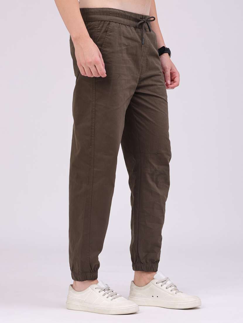 Men Solid Mid Rise Regular Fit Jogger - 22490263 -  Standard Image - 2