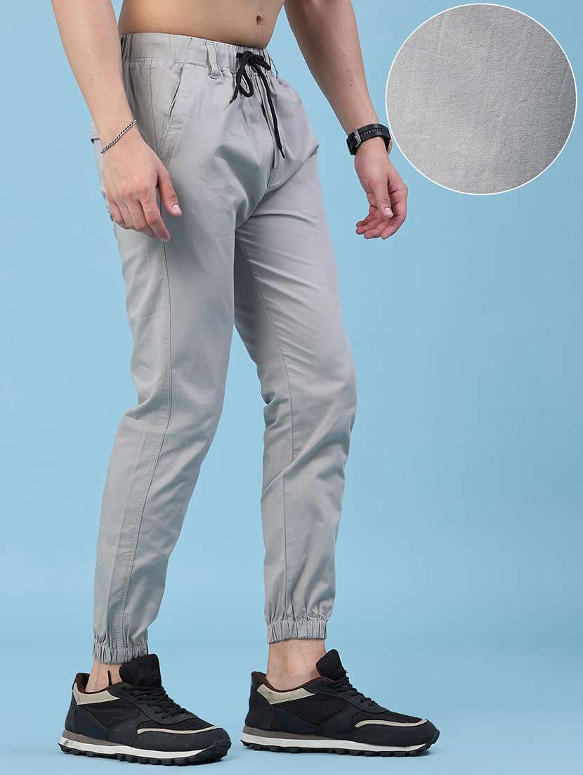 men solid mid rise regular fit jogger - 22490271 -  Standard Image - 2