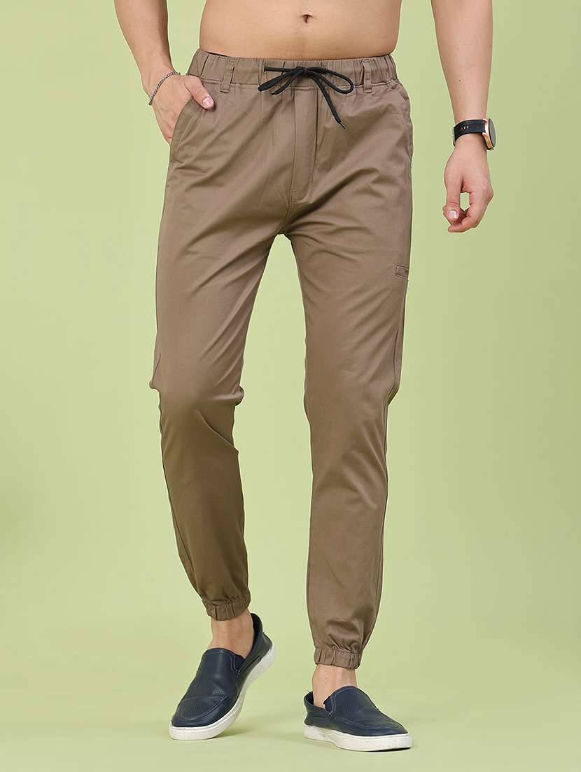 men solid mid rise regular fit jogger - 22490272 -  Standard Image - 2