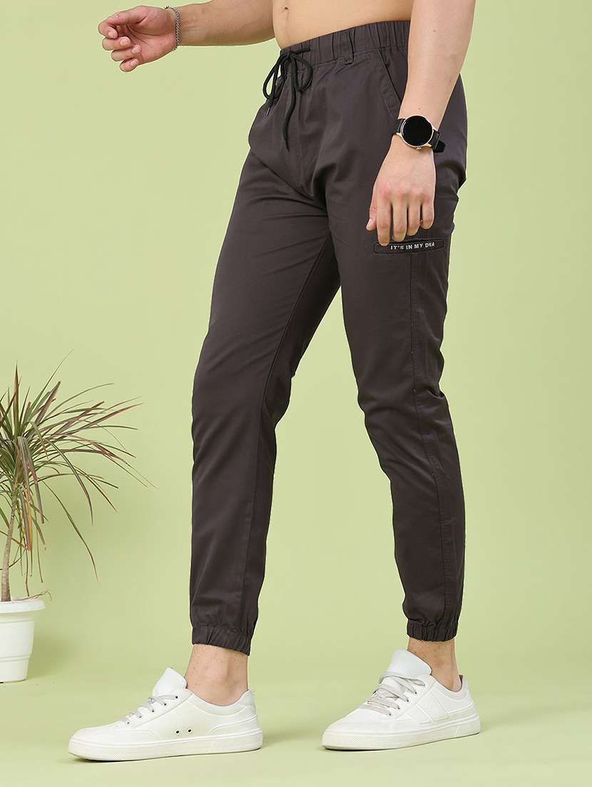 men solid mid rise regular fit jogger - 22490274 -  Standard Image - 2