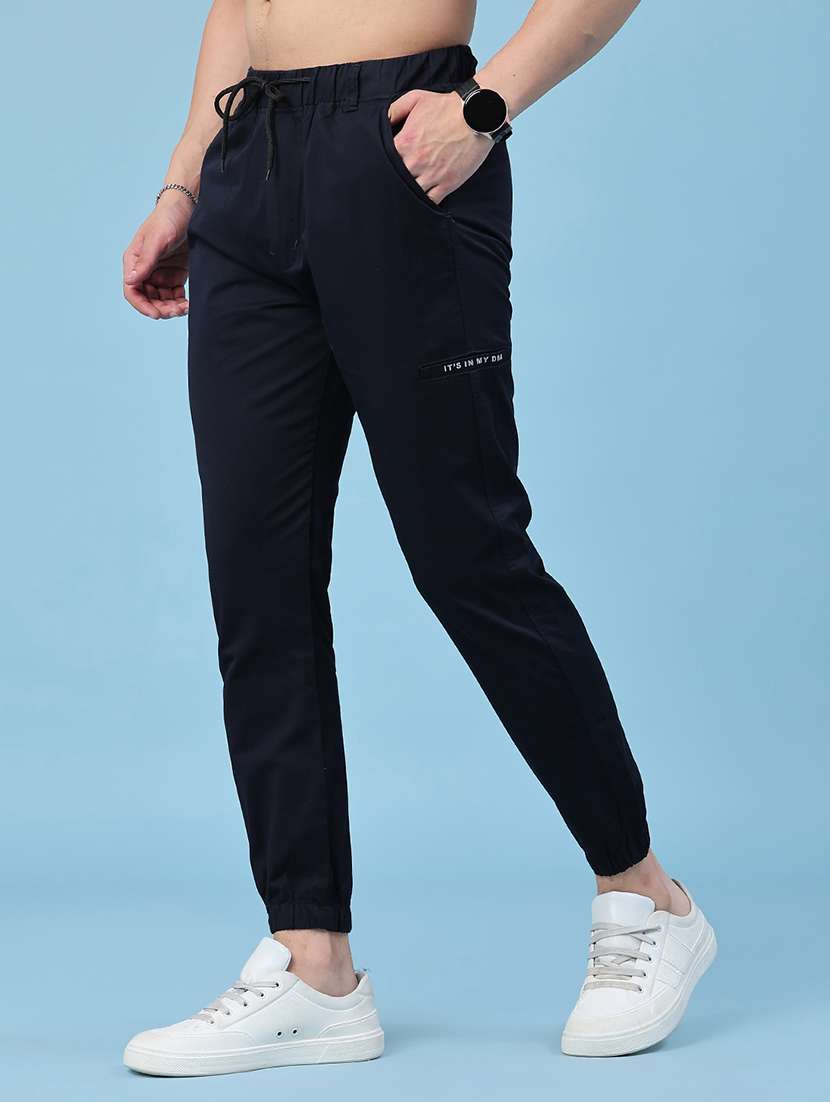 men solid mid rise regular fit jogger - 22490276 -  Standard Image - 2
