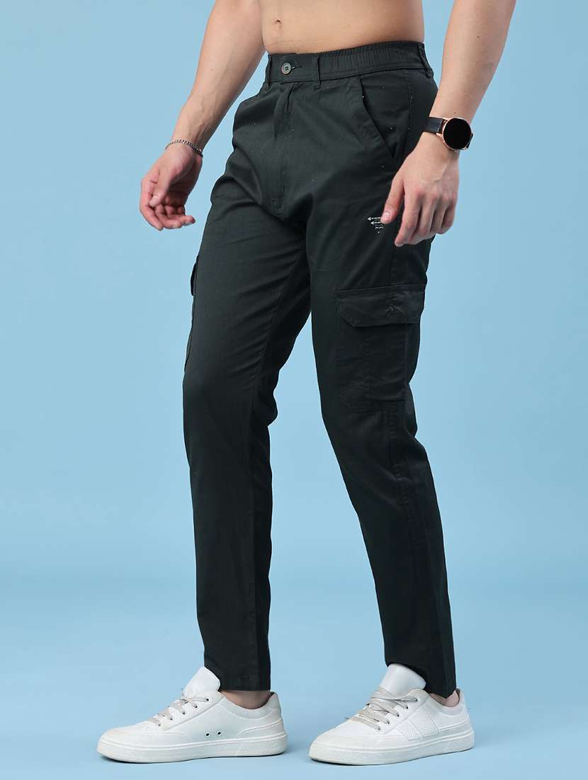 men solid mid rise regular fit cargo  - 22490278 -  Standard Image - 2