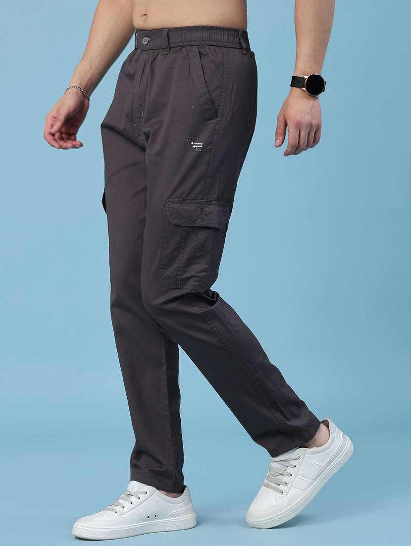 men solid mid rise regular fit cargo  - 22490283 -  Standard Image - 2