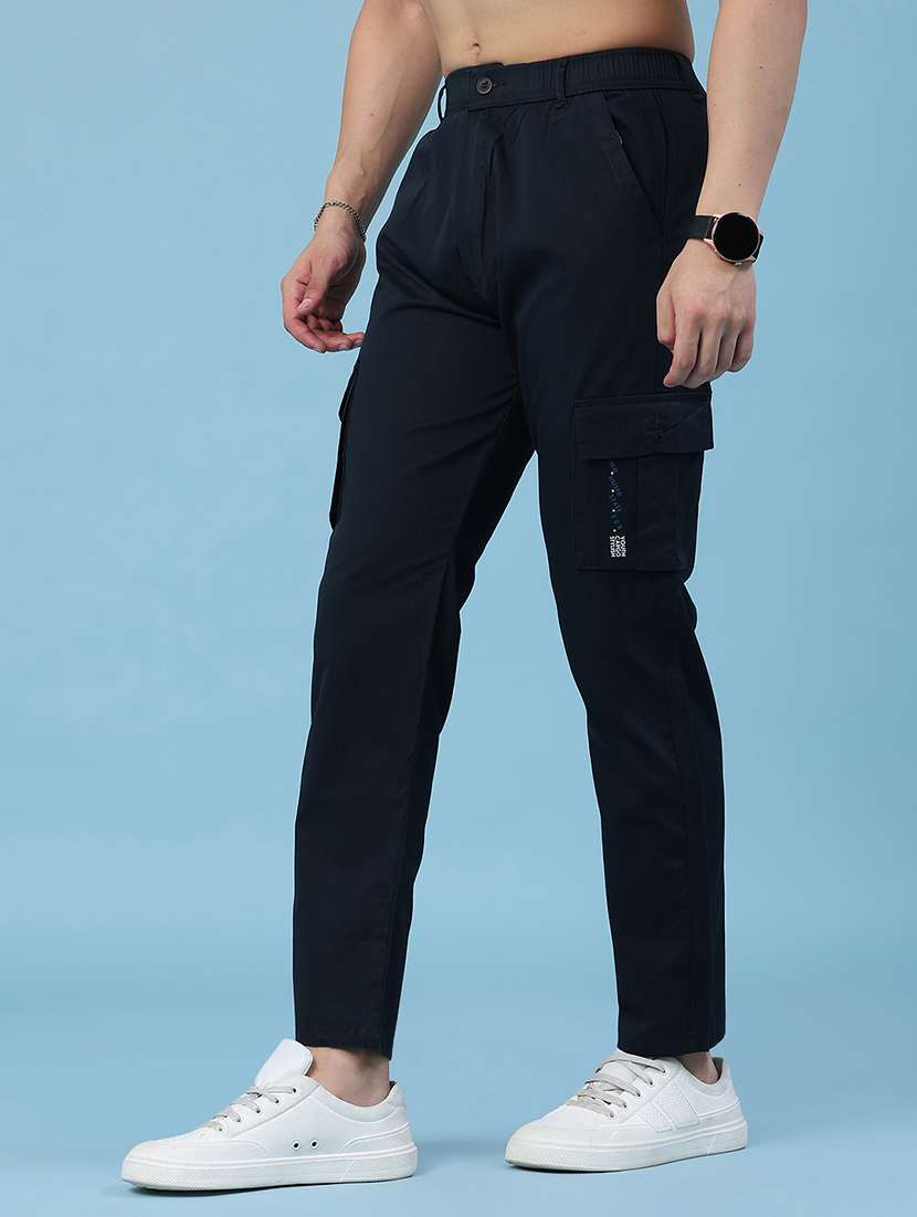 men solid mid rise regular fit cargo  - 22490286 -  Standard Image - 2