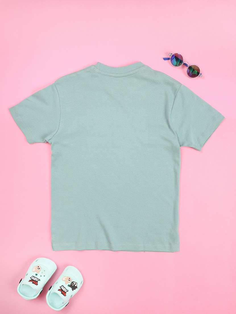 Boys Self Design Short Sleeves Regular Fit T-shirt - 22490572 -  Standard Image - 2