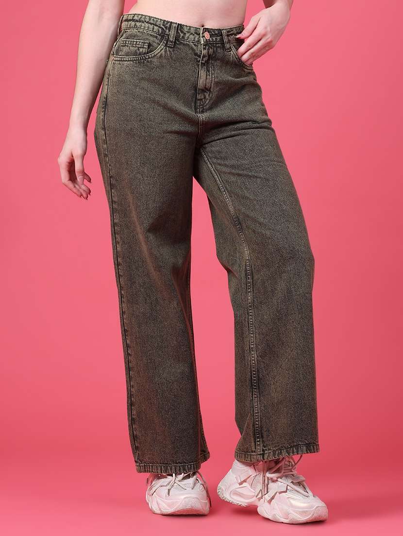 Women Washed High Rise Straight Jeans - 22490774 -  Standard Image - 2