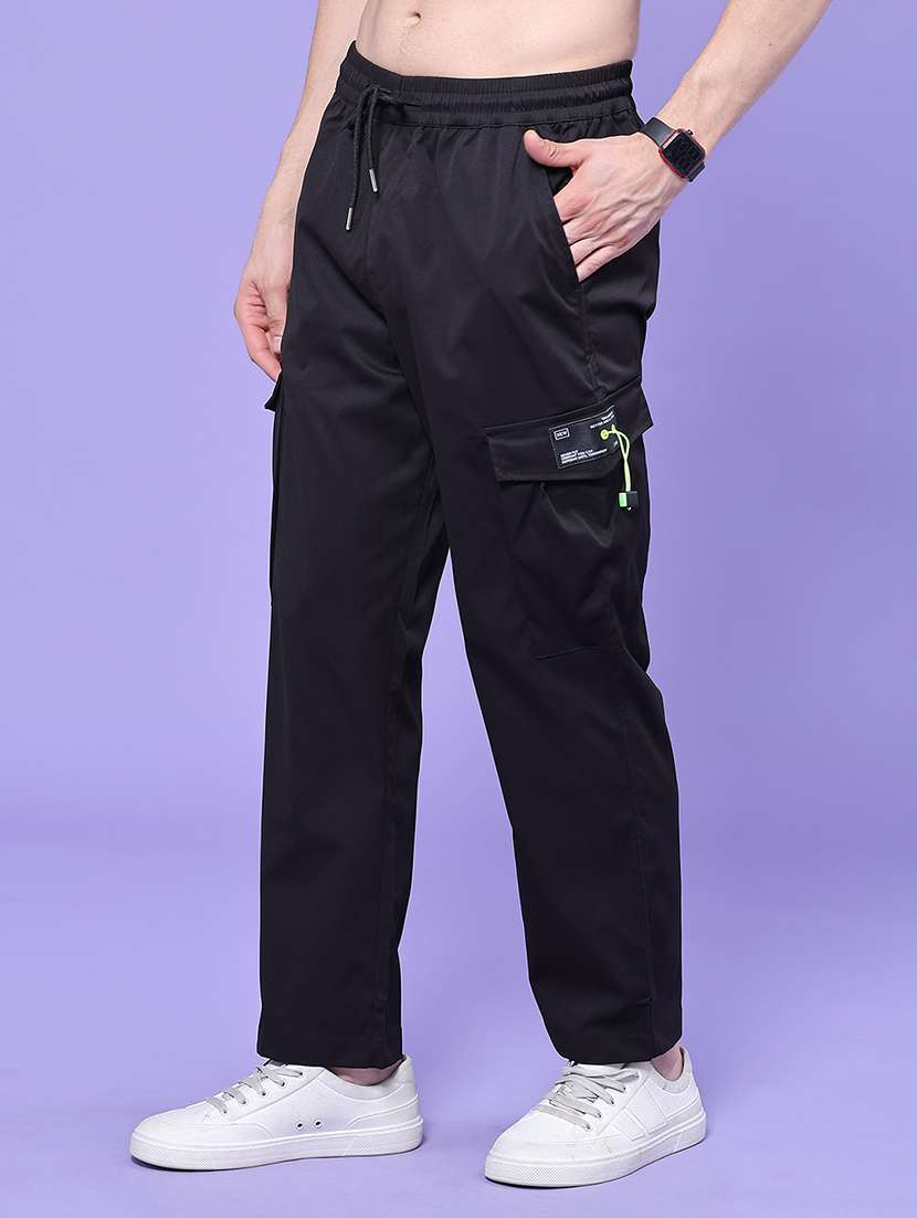 Men Solid Mid Rise Regular Fit Cargo - 22490831 -  Standard Image - 2