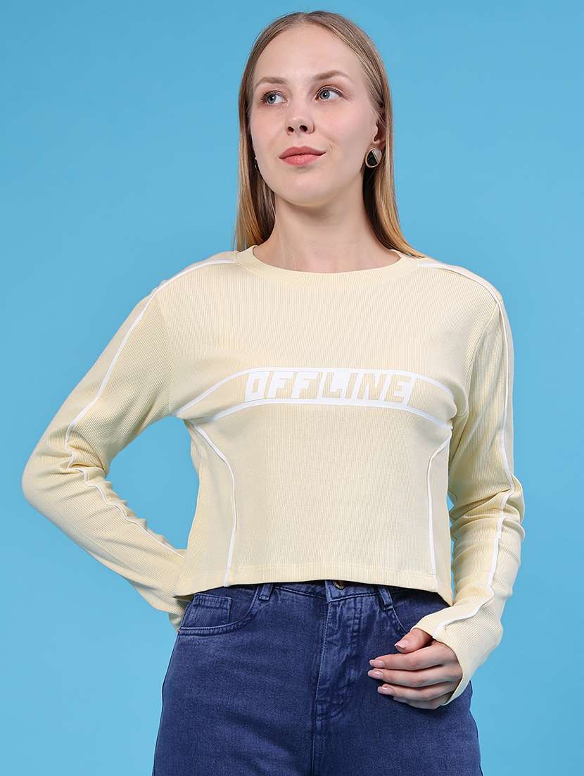 Women Typographic Long Sleeves Regular T-shirt - 22490880 -  Standard Image - 2