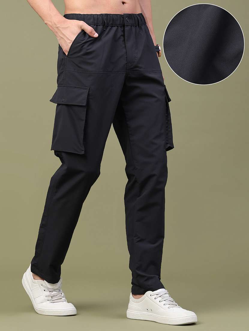 men solid mid rise regular fit cargo  - 22490956 -  Standard Image - 2