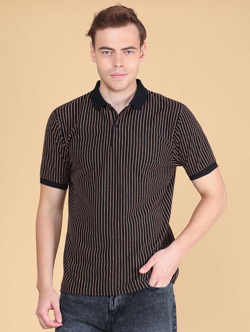 men striped short sleeve regular fit polo t-shirt - 22491023 -  Standard Image - 2