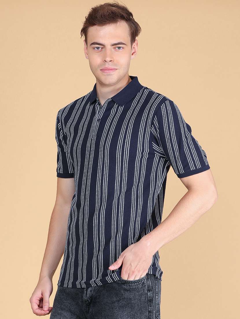 Men Striped Short Sleeve Regular Fit Polo T-shirt - 22491177 -  Standard Image - 2