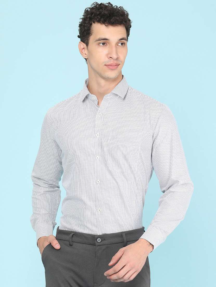 Men Striped Long Sleeves Slim Fit Shirt - 22491192 -  Standard Image - 2