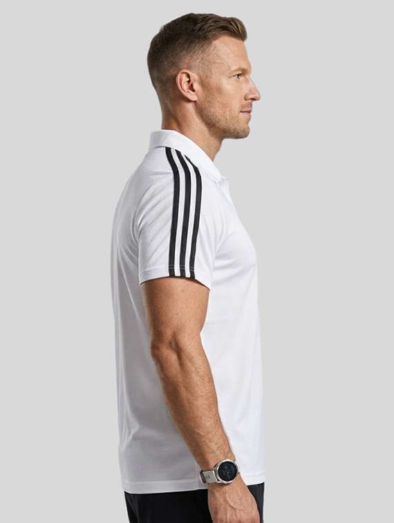 men solid with shoulder stripe deatils short sleeve polo t-shirt - 22491408 -  Standard Image - 2