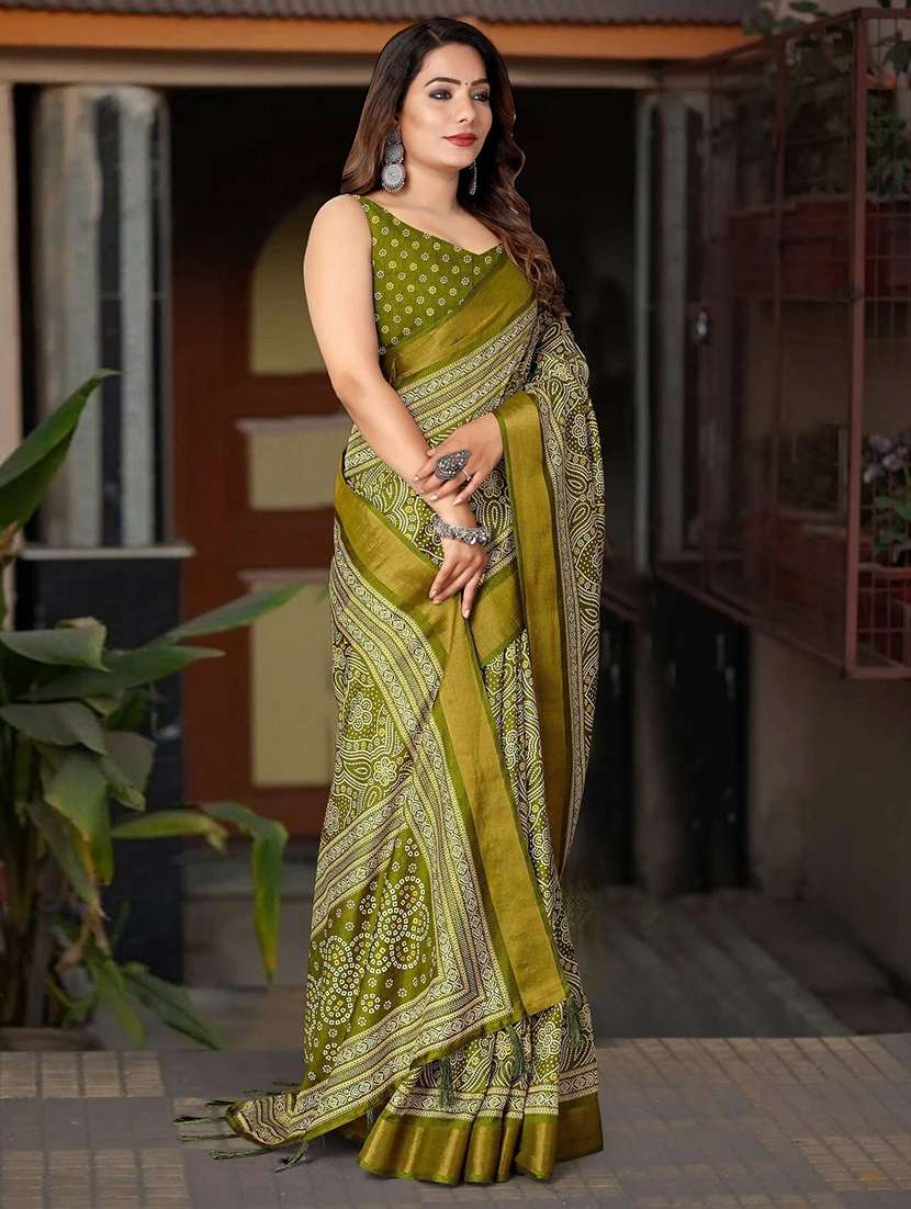 Women Printed Casual Wear Saree With Blouse - 22491502 -  Standard Image - 2