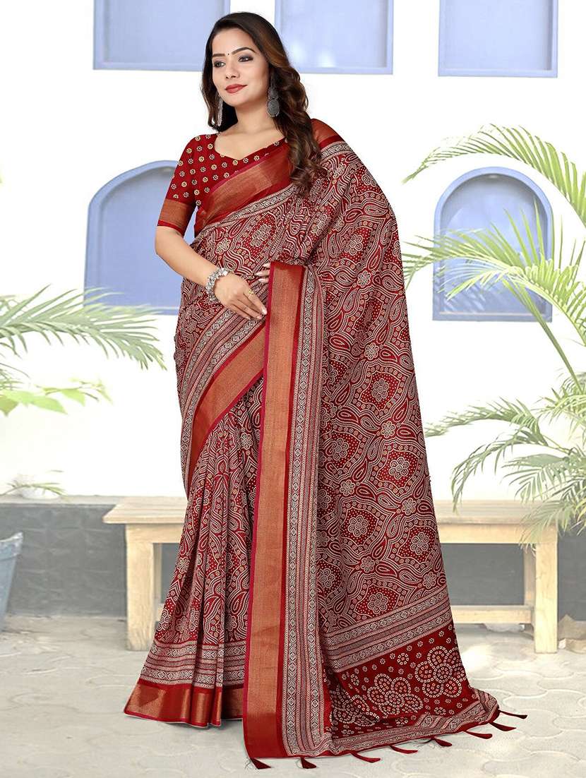 women printed casual wear saree with blouse - 22491503 -  Standard Image - 2