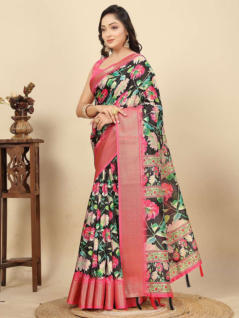women printed casual wear saree with blouse - 22491567 -  Standard Image - 2