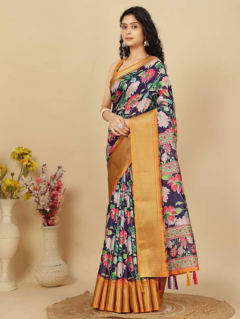 women printed casual wear saree with blouse - 22491570 -  Standard Image - 2